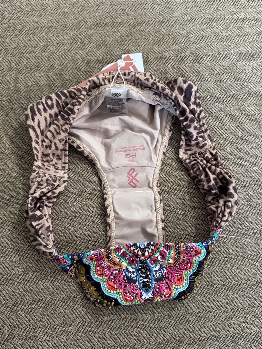 NWT PQ Swim Raja Emmroidered Fanned Full bikini bottom women’s sz S - Picture 5 of 6